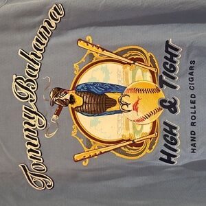 Tommy Bahama Shirt Men 3XL Blue Silk High & Tight hand rolled cigars